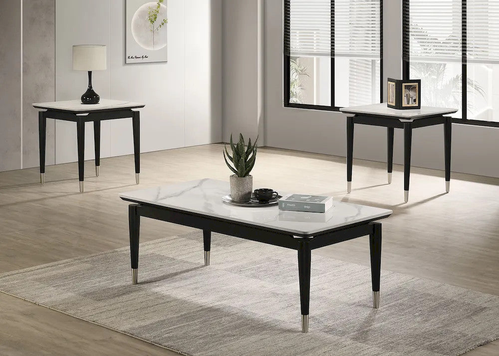 Furniture of America - Maidstone - End Table, Black/White - FM42001BK-E view 2