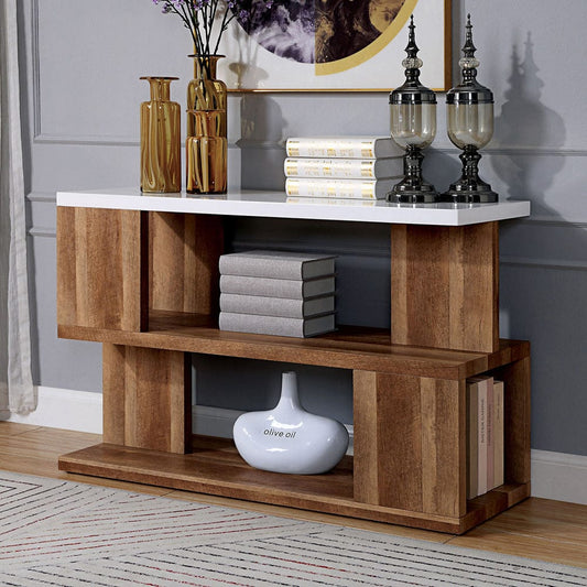 Furniture of America - Majken Sofa Table in White/Natural Tone - FOA4496S View 1