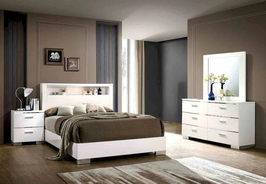 Furniture of America - Malte - 3 Pc. Queen Bedroom Set - CM7049WH-Q-4PC view 1