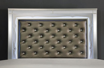Furniture of America - Manar 5 Pc. Queen Bedroom Set w/ Chest in Silver - CM7891Q-5PC-CHEST View 2