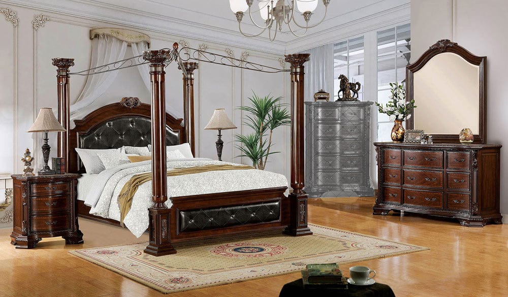 Furniture of America - Mandalay 5 Pc. Queen Bedroom Set w/ 2NS in Brown Cherry - CM7271Q-5PC-2NS View 1