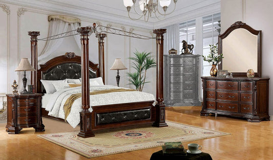 Furniture of America - Mandalay 5 Pc. Queen Bedroom Set w/ 2NS in Brown Cherry - CM7271Q-5PC-2NS View 1