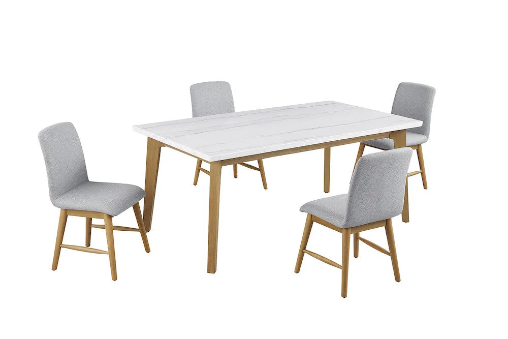 Furniture of America - Mandier - 5 Pc. Dining Table Set - Natural - FM37009NT-T-5PC view 2