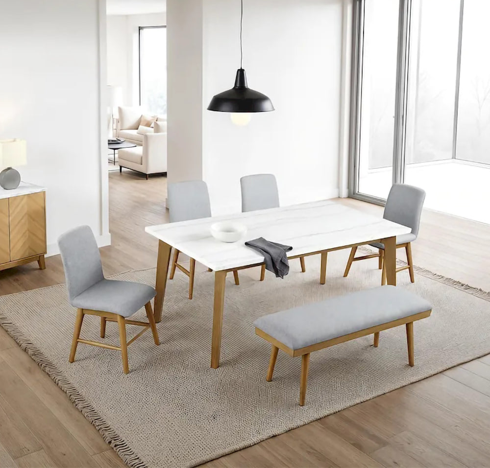 Furniture of America - Mandier - 6 Pc. Dining Table Set w/ Bench - FM37009NT-T-6PC-BN view 1