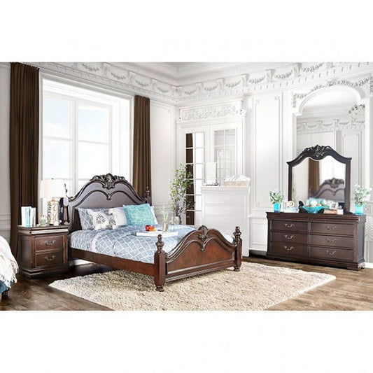 Furniture of America - Mandura 5 Pc. Queen Bedroom Set w/ 2NS in Cherry - CM7260Q-5PC-2NS