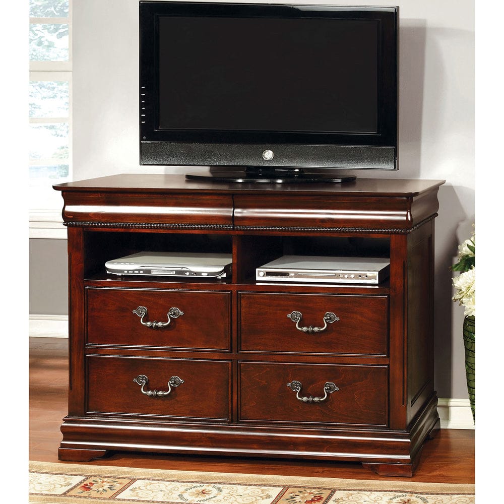 Furniture of America - Mandura Media Chest in Cherry - CM7260TV View 1