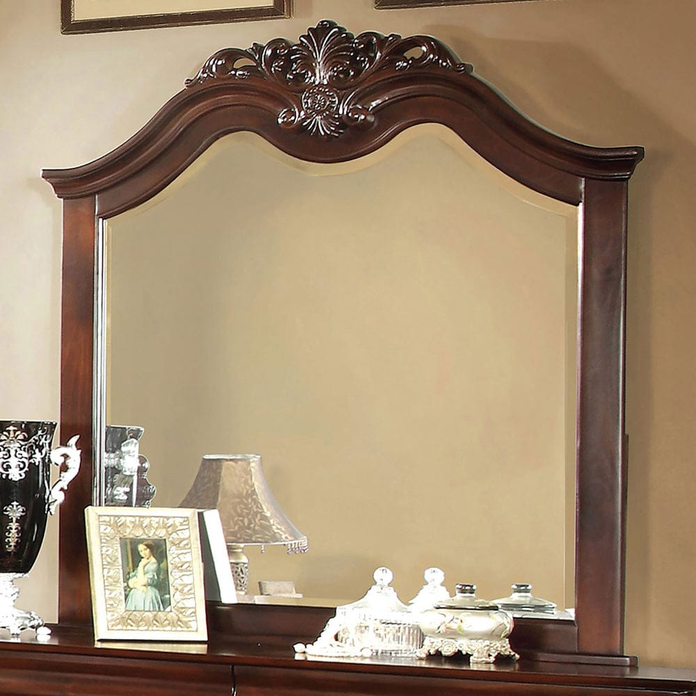 Furniture of America - Mandura Mirror in Cherry - CM7260M View 1