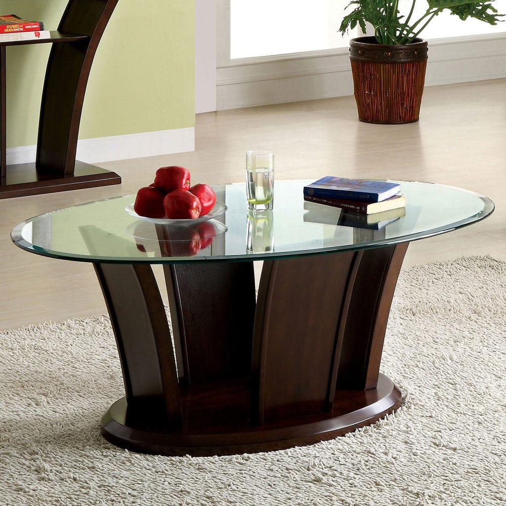 Furniture of America - Manhattan Iv Coffee Table in Brown Cherry - CM4104C-PK View 1