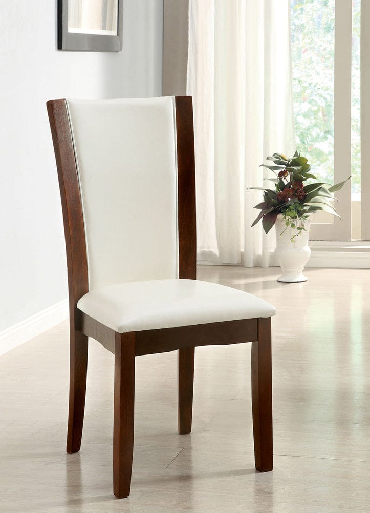 Furniture of America - Manhattan Side Chair in Dark Cherry/White - CM3710WH-SC-2PK View 1