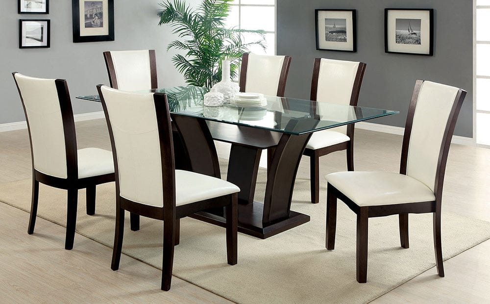 Furniture of America - Manhattan Side Chair in Dark Cherry/White - CM3710WH-SC-2PK View 3
