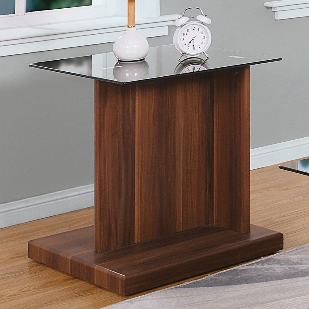 Furniture of America - Mannedorf End Table in Black/Dark Walnut - CM4567A-E View 1
