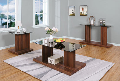 Furniture of America - Mannedorf Sofa Table in Black/Dark Walnut - CM4567A-S View 2