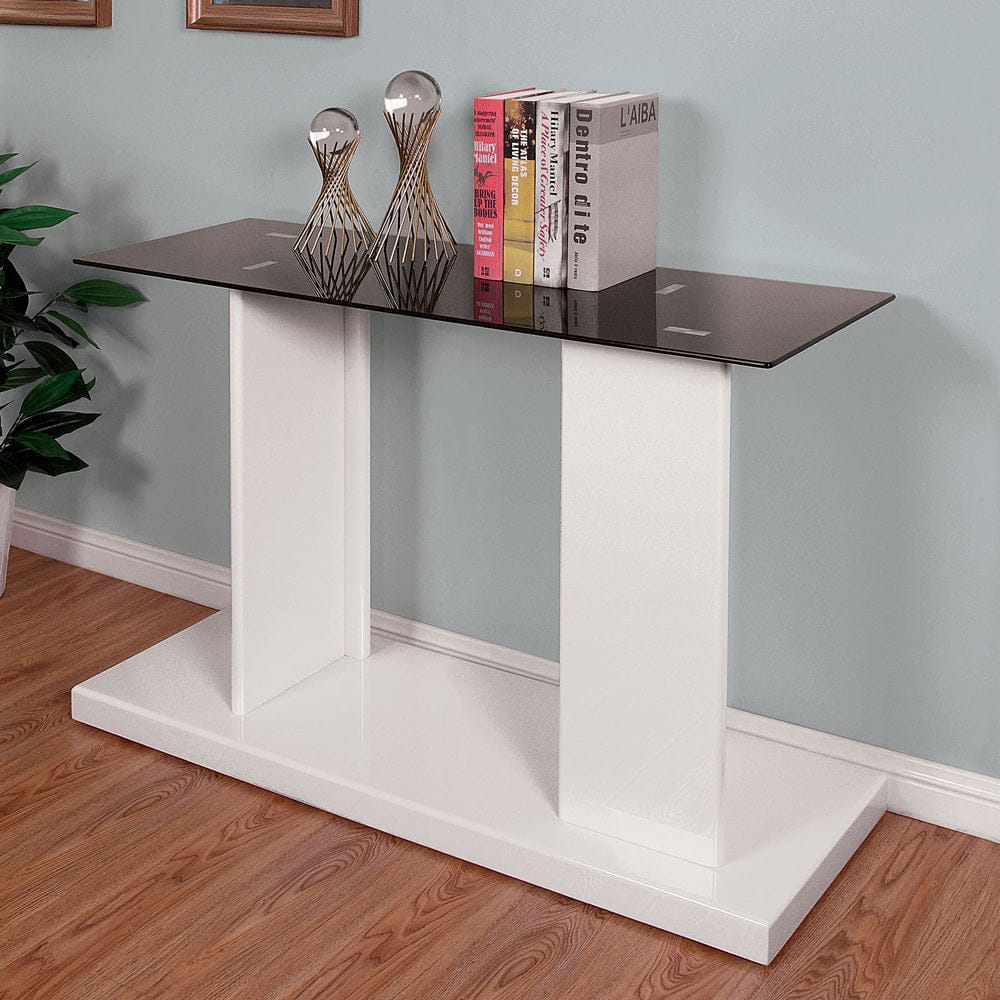 Furniture of America - Mannedorf Sofa Table in Black/White - CM4567WH-S View 1