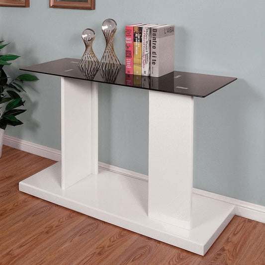 Furniture of America - Mannedorf Sofa Table in Black/White - CM4567WH-S View 1