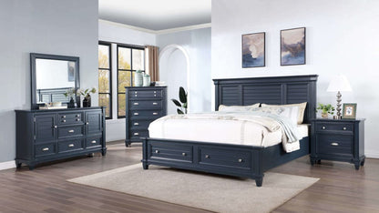 Furniture of America - Manzanillo 5 Pc. Queen Bedroom Set w/ Chest in Slate Blue - CM7470BL-Q-5PC-CHEST View 1