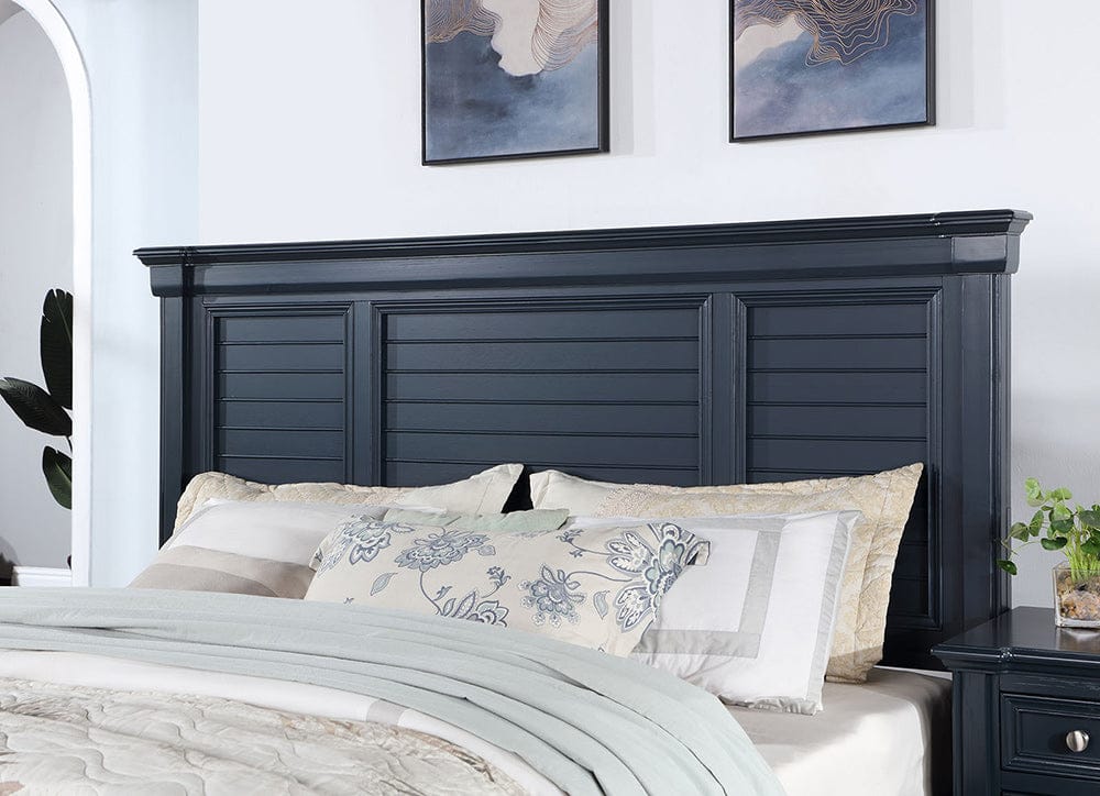 Furniture of America - Manzanillo 5 Pc. Queen Bedroom Set w/ Chest in Slate Blue - CM7470BL-Q-5PC-CHEST View 2