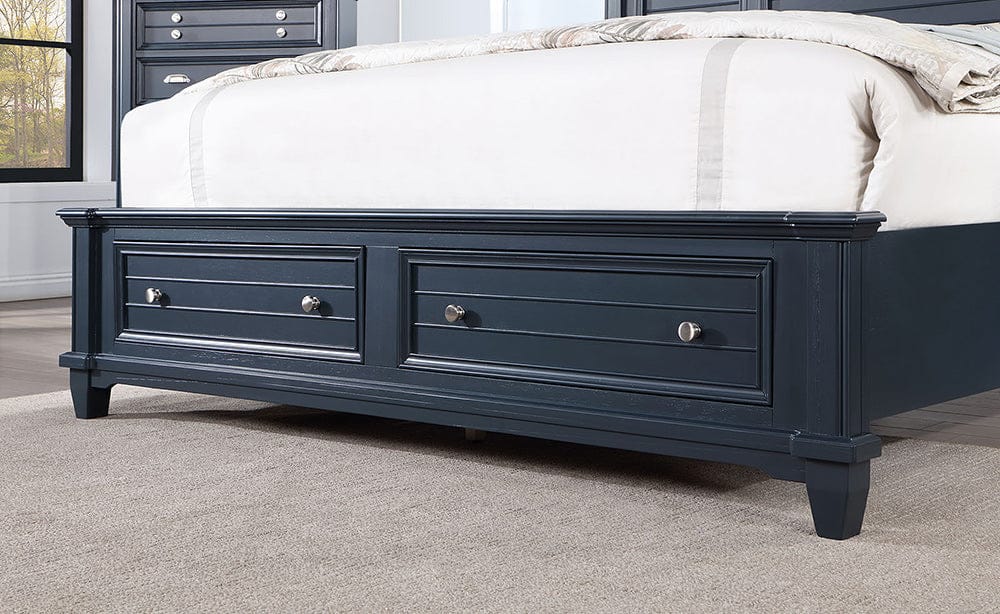 Furniture of America - Manzanillo 5 Pc. Queen Bedroom Set w/ Chest in Slate Blue - CM7470BL-Q-5PC-CHEST View 3