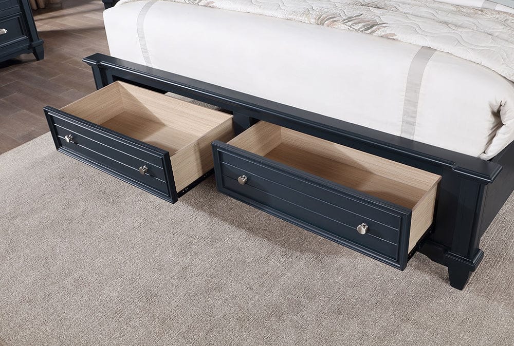 Furniture of America - Manzanillo 5 Pc. Queen Bedroom Set w/ Chest in Slate Blue - CM7470BL-Q-5PC-CHEST View 4