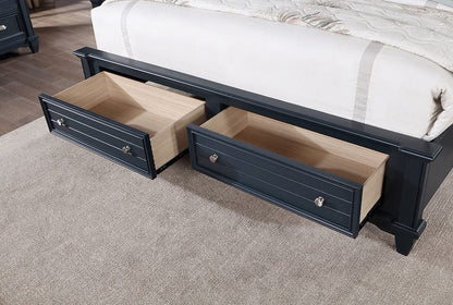Furniture of America - Manzanillo 5 Pc. Queen Bedroom Set w/ Chest in Slate Blue - CM7470BL-Q-5PC-CHEST View 4