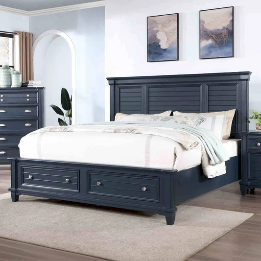 Furniture of America - Manzanillo - Cal.King Bed, Slate Blue - CM7470BL-CK-BED view 1