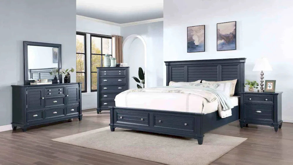 Furniture of America - Manzanillo - Cal.King Bed, Slate Blue - CM7470BL-CK-BED view 2