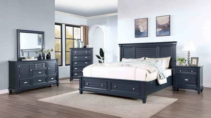 Furniture of America - Manzanillo - Cal.King Bed, Slate Blue - CM7470BL-CK-BED view 2