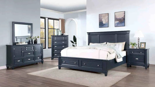 Furniture of America - Manzanillo - Cal.King Bed, Slate Blue - CM7470BL-CK-BED view 2