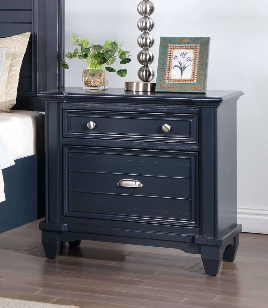 Furniture of America - Manzanillo Nightstand in Slate Blue - CM7470BL-N View 1