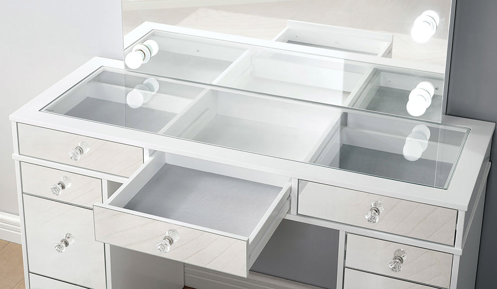 Furniture of America - Margret Vanity Set in White/Gray - CM-DK928-PK View 3