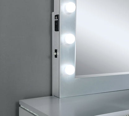 Furniture of America - Margret Vanity Set in White/Gray - CM-DK928-PK View 4