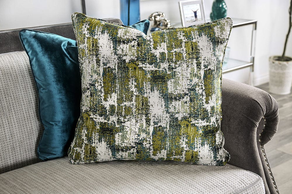 Furniture of America - Mariella Sofa + Loveseat in Gray/Beige/Teal/Olive - SM2286-2PC View 4