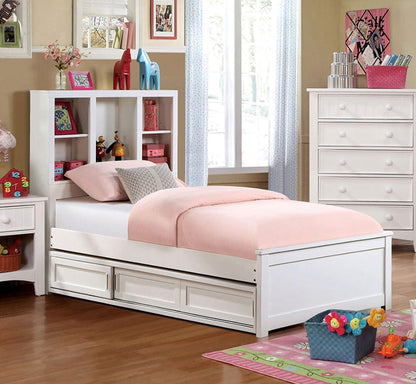 Furniture of America - Marilla Twin Bed w/ Storage in White - FOA7256WH-T-BED-SR View 1
