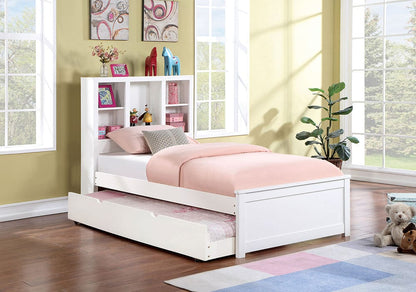 Furniture of America - Marilla Twin Bed w/ Storage in White - FOA7256WH-T-BED-SR View 3