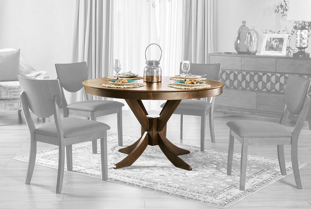Furniture of America - Marina I Round Dining Table in Walnut/Dark Chocolate - FOA3787RT-TABLE View 1