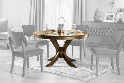 Furniture of America - Marina I Round Dining Table in Walnut/Dark Chocolate - FOA3787RT-TABLE View 1