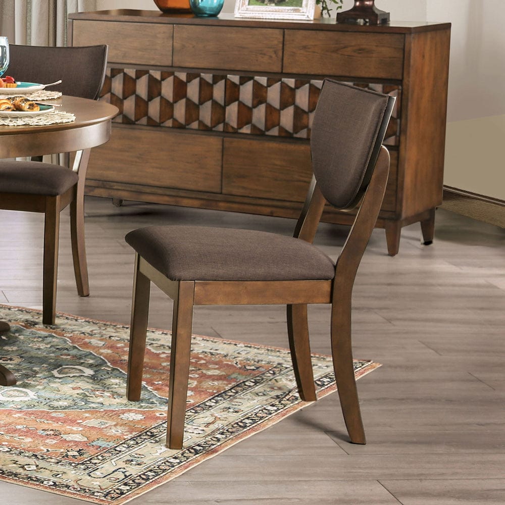 Furniture of America - Marina I Side Chair Set of 2 in Walnut/Dark Chocolate - FOA3787SC-2PK View 1