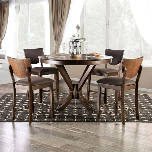 Furniture of America - Marina Ii 5 PC. Dining Table Set in Walnut/Dark Chocolate - FOA3787RPT-5PC View 1