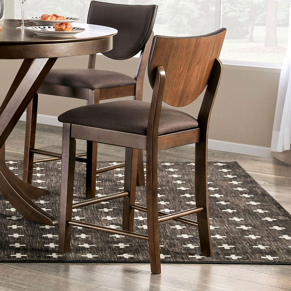 Furniture of America - Marina Ii Counter Ht. ChairSet of 2 in Walnut/Dark Chocolate - FOA3787PC-2PK View 1