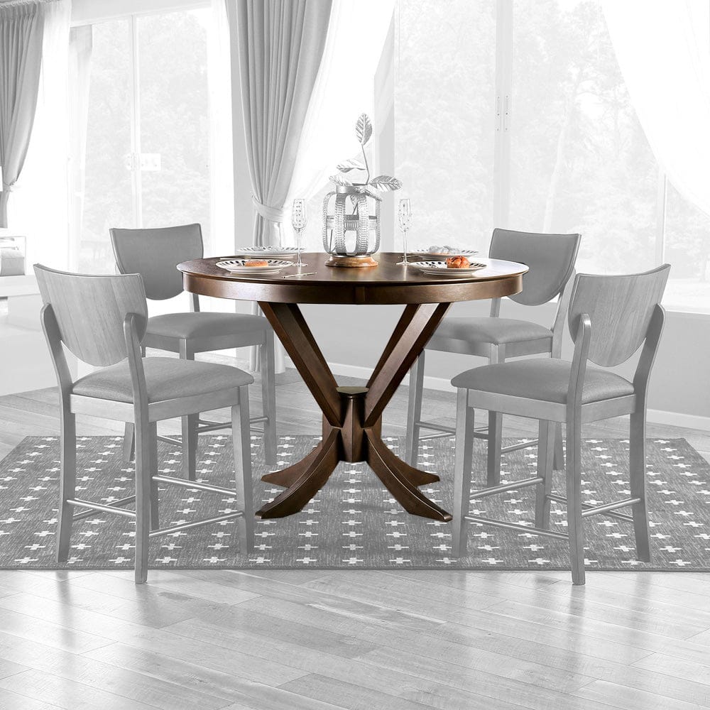 Furniture of America - Marina Ii Counter Ht. Round Dining Table in Walnut - FOA3787RPT-TABLE View 1
