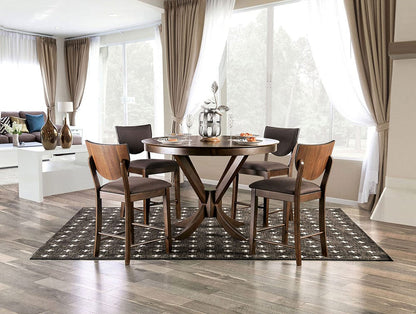 Furniture of America - Marina Ii Counter Ht. Round Dining Table in Walnut - FOA3787RPT-TABLE View 2