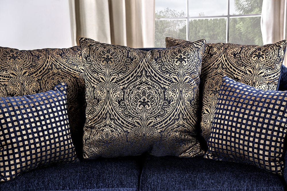 Furniture of America - Marinella Sofa + Loveseat in Royal Blue - SM7744-2PC View 4