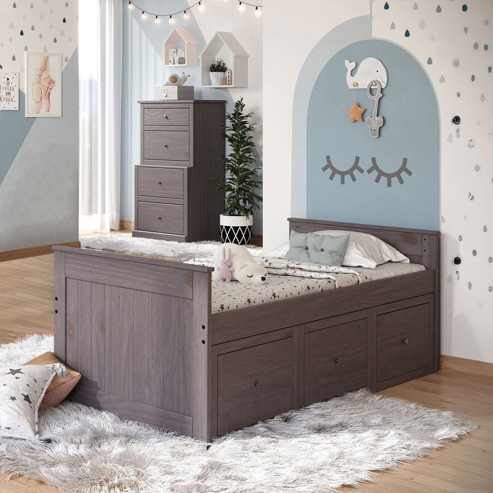 Furniture of America - Marinos Twin Captain Bed in Gray - AM-BK304GY-BED View 1