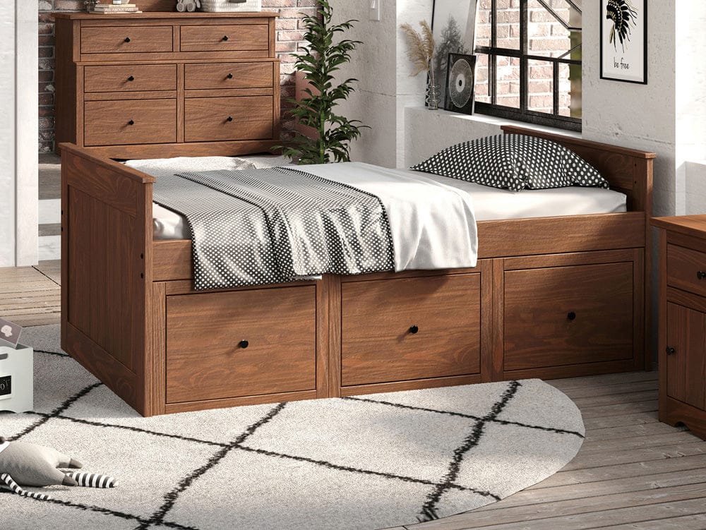 Furniture of America - Marinos Twin Captain Bed in Mahogany - AM-BK304MH-BED View 1