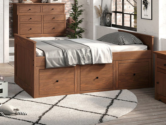 Furniture of America - Marinos Twin Captain Bed in Mahogany - AM-BK304MH-BED View 1