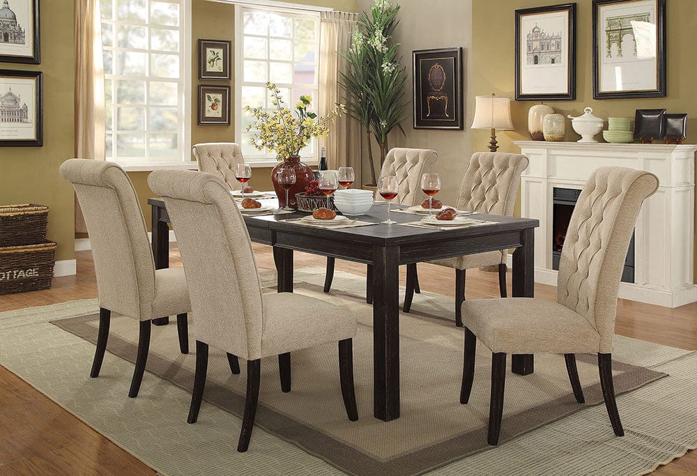 Furniture of America - Marshall Side Chair in Beige/Antique Black - CM3564SC-2PK View 2