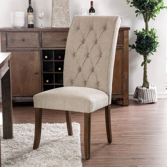 Furniture of America - Marshall Side Chair Set of 2 in Antique Oak/Beige - CM3564A-SC-2PK View 1