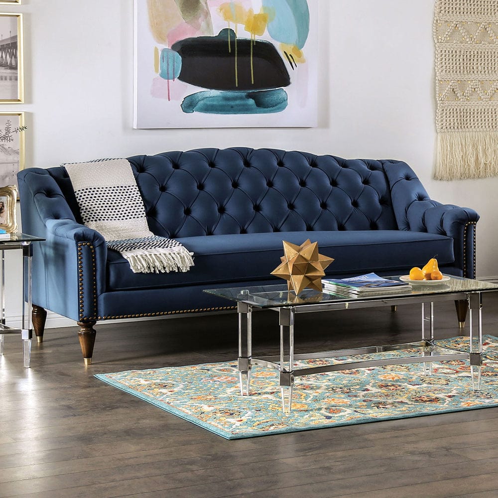 Furniture of America - Martinique Sofa in Blue - SM2230-SF View 1