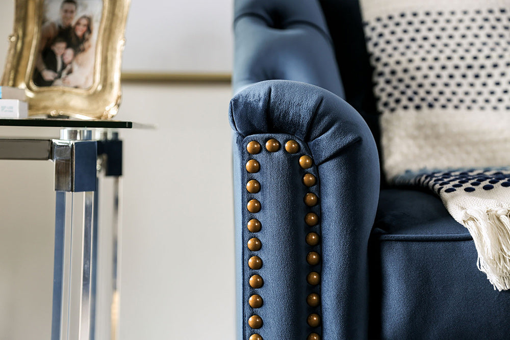 Furniture of America - Martinique Sofa + Loveseat in Blue - SM2230-2PC View 6