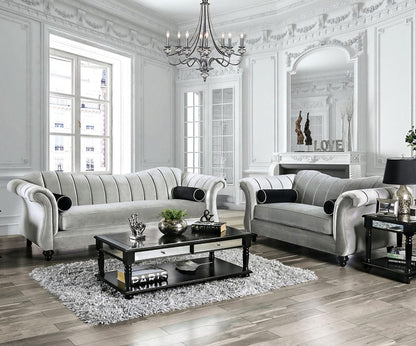 Furniture of America - Marvin Sofa + Loveseat in Pewter - SM2227-2PC View 1