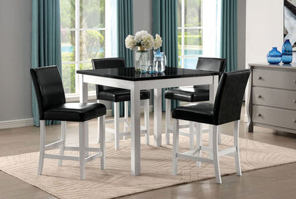 Furniture of America - Mathilda 5 Pc. Counter Ht. Set in Black/White - CM3143PT-5PK View 1